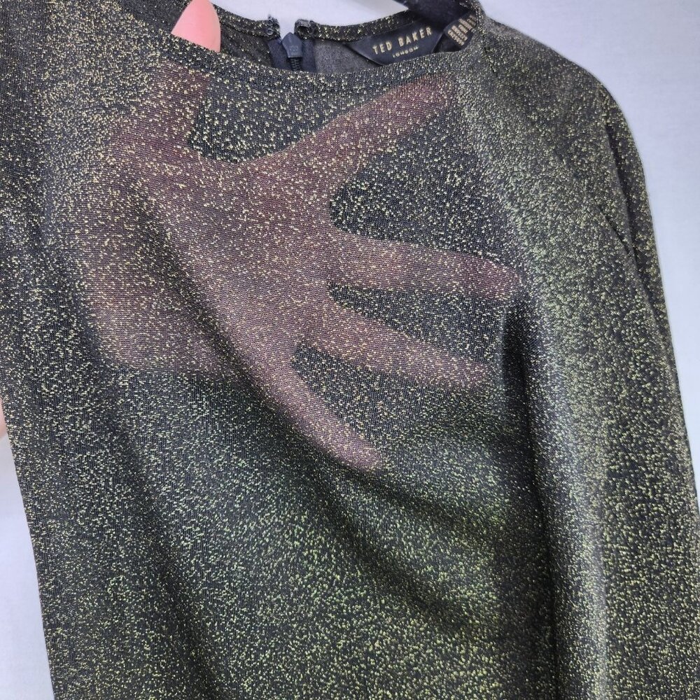 Ted Baker Monyca Draped One Shoulder Cover Up Size 0 Sheer Outer Layer Only - Picture 3 of 15